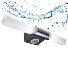 LED Bad Spiegelleuchte Wandlampe Badezimmer Lampe Metall Glas E14 mit Steckdose