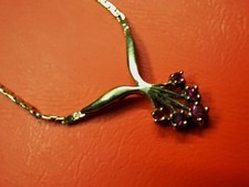 Rubin-Collier 835er Silber vergoldet mit 5 kleinen Rubinen im  Zentrum 40 cm lan