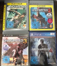 Uncharted 1 - 3 PS3 & 4 PS4 - Discs in sehr gutem Zustand