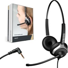 Headset 2-Ohr mit 2,5mm Klinke für Gigaset Cisco SPA Panasonic DECT Telefon, 80g