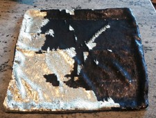 Wende - Pailettenkissen Sofakissenhülle schwarz-matt - gold 45 x 45 wie neu