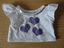 Build A Bear Workshop Kleidung Bären T-Shirt Shirt Shirts Glitzer Herz Outfit