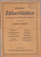 Münchner Zitherblätter Heft III Adalbert Albrecht wohl 1930er-Jahre Zither Noten