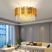 Wohnzimmerlicht,Modern Luxus Kristall Kronleuchter,8 X E14,Gold Pendelleuchte