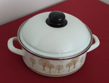 Emaille Topf Elo Baumdekor Bäume. Emailletopf mit Deckel. Qualitätsgeschirr.