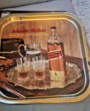 Black Label Johnnie Walker Tablett vintage retro Born 1820... still going strong