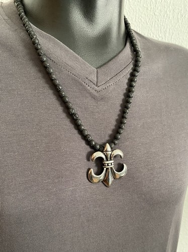 Lavastein halskette unisex mit - halskette,