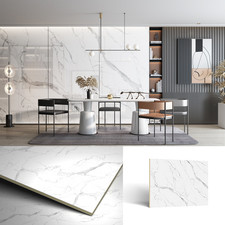 2x WPC Wandpaneel Marmoroptik Weiß 140x110cm Luxus Wandpaneele Stilvolles Wohnen