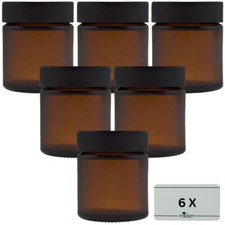 6 x Glastiegel braun 30 ml