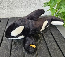 STEIFF Knopf im Ohr kleiner Orca Wal /ca. 30 cm 'Rarität' Top-Zustand