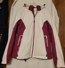 CRIVIT Softshelljacke mit Kapuze weiß/lila Gr. S gut erhalten