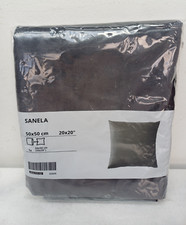Ikea Sanela Kissenbezug 50 x 50 cm 20" dunkelgrau Samt NEU