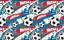 Baumwollstoff Fußball blau