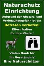 Hinweisschild für die Kanzel Jagdkanzel Hochsitz Ansitzbock  gegen Vandalismus