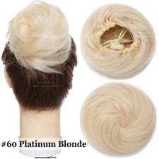 Damen 100% REMY Echthaar Dutt Haargummi Extensions Haarteil Haarknoten Messy Bun