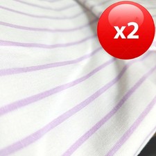 2 Stk Kopfkissenbezug 40 x 60 cm Kissenbezug  Baumwolle Lila Weiß Streifen