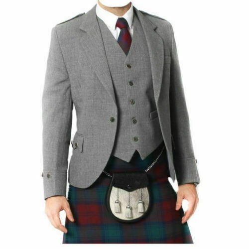 Herren graue woll argyle kilt - graue,