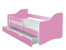 Jugendbett und Matratze mit einer Schublade Kinderbett  Weiß ACMA HAPPY