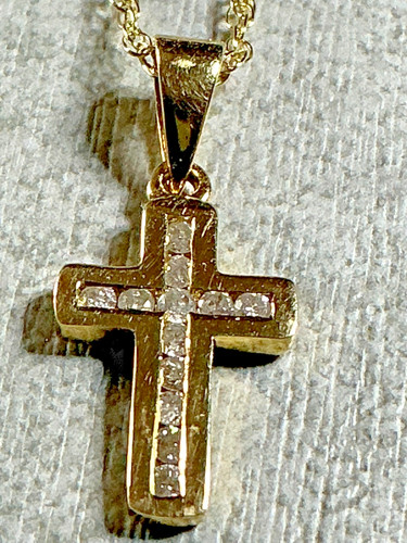 Diamant kreuz karat gold - kreuz, 14