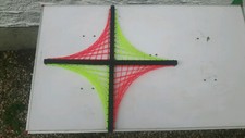 Stringart Holzkreuz UV Deko