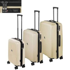 Reisekoffer mit 4 Rollen Koffer Set Trolley Taupe Beige Hartschalen 3tlg. TSA