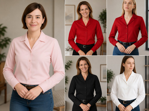 Damen button down shirt - down,