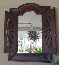 ☆☆Massiver Wandspiegel☆☆ mit Flügeltüren Kolonialstil 70x50 cm