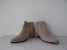 Anna Field Stiefelette Ankle Boots Booties Stiefel Leder Beige Blocksatz 40 NEU!