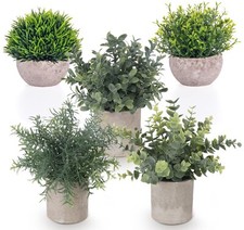 3/4/5 x Kunstblumen im Topf Künstliche Pflanzen Tisch Deko Zimmerpflanze