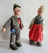 2 Puppen Bäuerliches Paar in  Tracht gefertigt in der Art Elli Riehl (1902-1977)