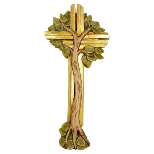 Holz wand kreuz lebensbaum - kreuz,