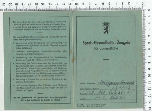 Sport-Gesundheits-Zeugnis