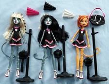 3er Set Monster High Puppen Fearleading Squad Y7297 Purrsephone Toralei Meowlody