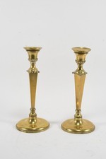 Q45A11- Paar alte Bronze Kerzenhalter 