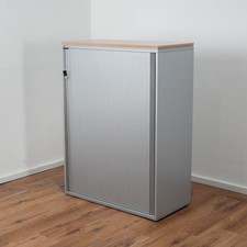 VS Möbel Sideboard 3 OH - Querrolladen silber - Deckplatte esche