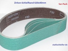 Zirkon-Schleifband für Rohrbandschleifer 620x40mm, passt  bei Metabo, Flex u.a.