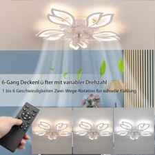 LED Deckenventilator mit Beleuchtung Licht Fernbedienung Deckenlampe Wohnzimmer