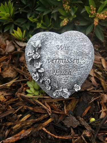 Steinfigur grabschmuck herz - grabschmuck,
