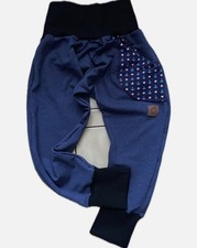 Mitwachshose Pumphose Bloomer Jungen Blau/meliert Handmade 95%Baumwolle Baggy