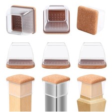 RCHYFEED 35-45mm Stuhlbeinkappen Filz für Boden Stuhlbeingleiter, 24 STK