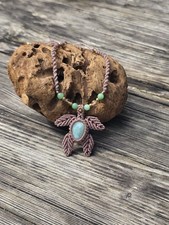 Halskette Schildkröte Larimar Amazonit Citrin Edelstein Handarbeit Unikat