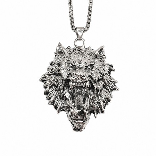 Wolfskopf halskette look - halskette,
