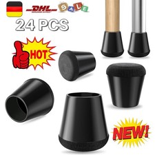 24 Stück Stuhlbeinkappen,Schwarz Schutzkappen für Stuhlbeine Mit Filz,Filzgleite