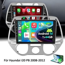 Für Hyundai i20 PB 2008-2011 Autoradio Apple Carplay 64G Android 14 GPS Navi RDS