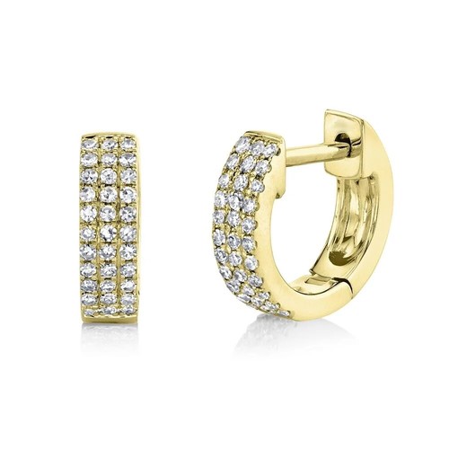 14k gelbgold diamant huggie - 14k,