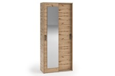 Garderobenschrank Garderobe Schrank Vanessa I 90 cm  Spiegel Flur braun weiß