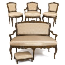 Sitzgruppe Barock Sitzgarnitur Wohnzimmer 1 Sofa 2 Sessel 1 Armlehn Sesse.