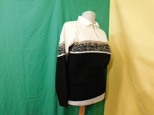 Woodpecker"Herren Pullover mit kragen gr.48-50.Schwarz weiß mehrfarbig gestreift