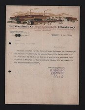 OBERBURG, Brief 1934, Ed. Weibel & Co. Ziegel-Backstein-Fabrik Decken-Waben-Stei