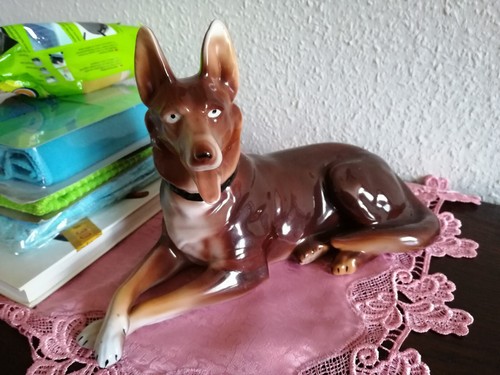 Vintage tierfigur schäferhund - vintage,